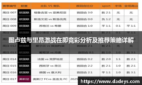 图卢兹与里昂激战在即竞彩分析及推荐策略详解